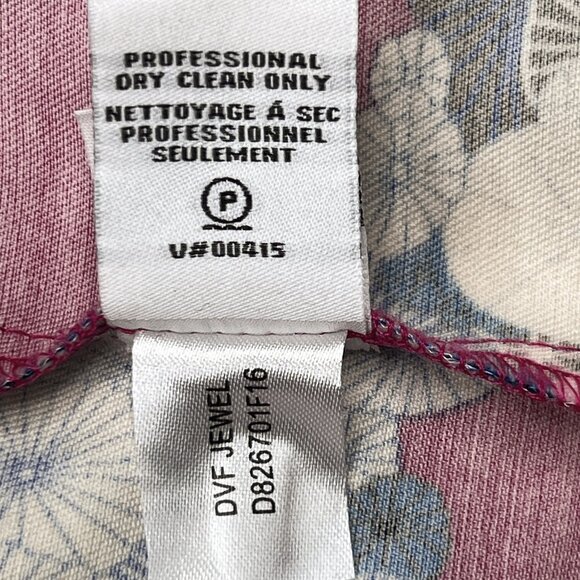 Diane von Furstenberg Jewel Silk Combo Wrap Dress Floating Flowers Size 0 NWOT - Picture 8 of 9